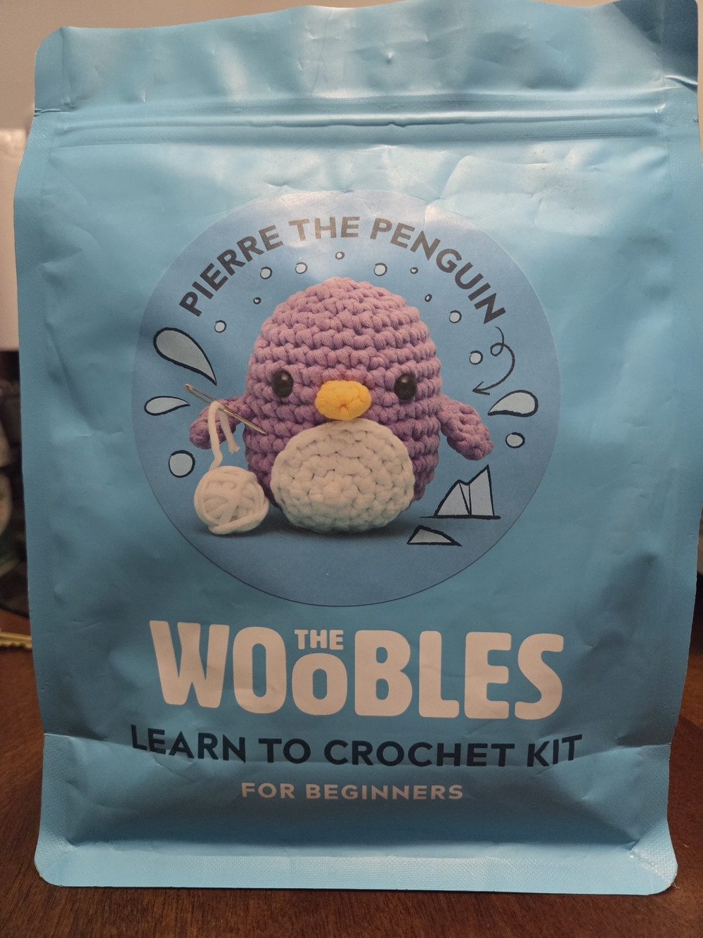 Hard To Find The Woobles Pierre the Penguin Crochet Kit – Purple/White